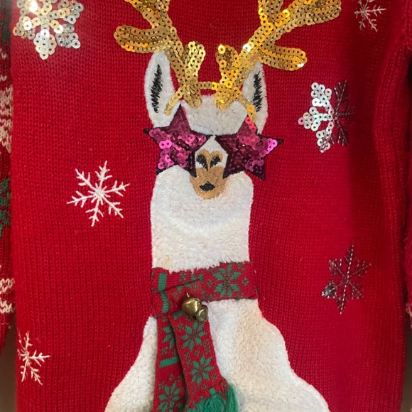 EUC Llama / Alpaca Christmas Sweater - Picture 2 of 3